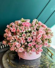 Luxury mini rose arrangement in pink tones for Miami flower delivery
