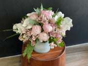 Luxury peony flower arrangement with orchids in Miami