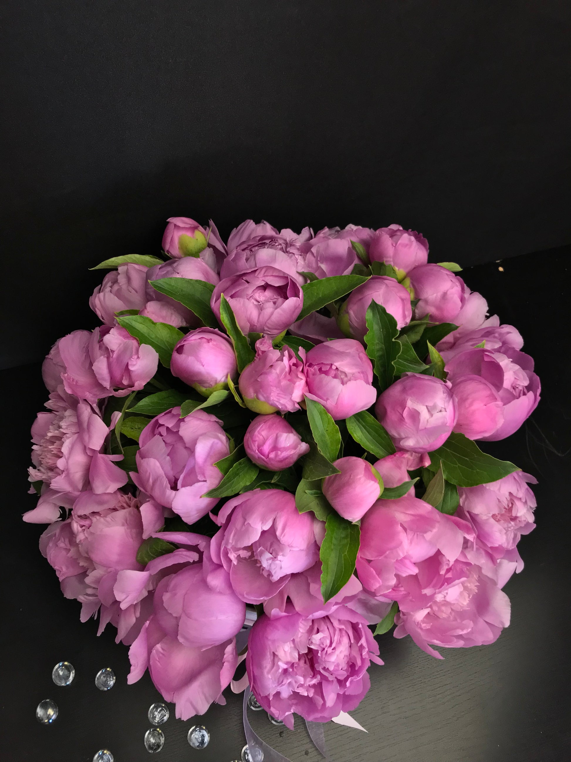 Luxury pink peony box arrangement in Miami
