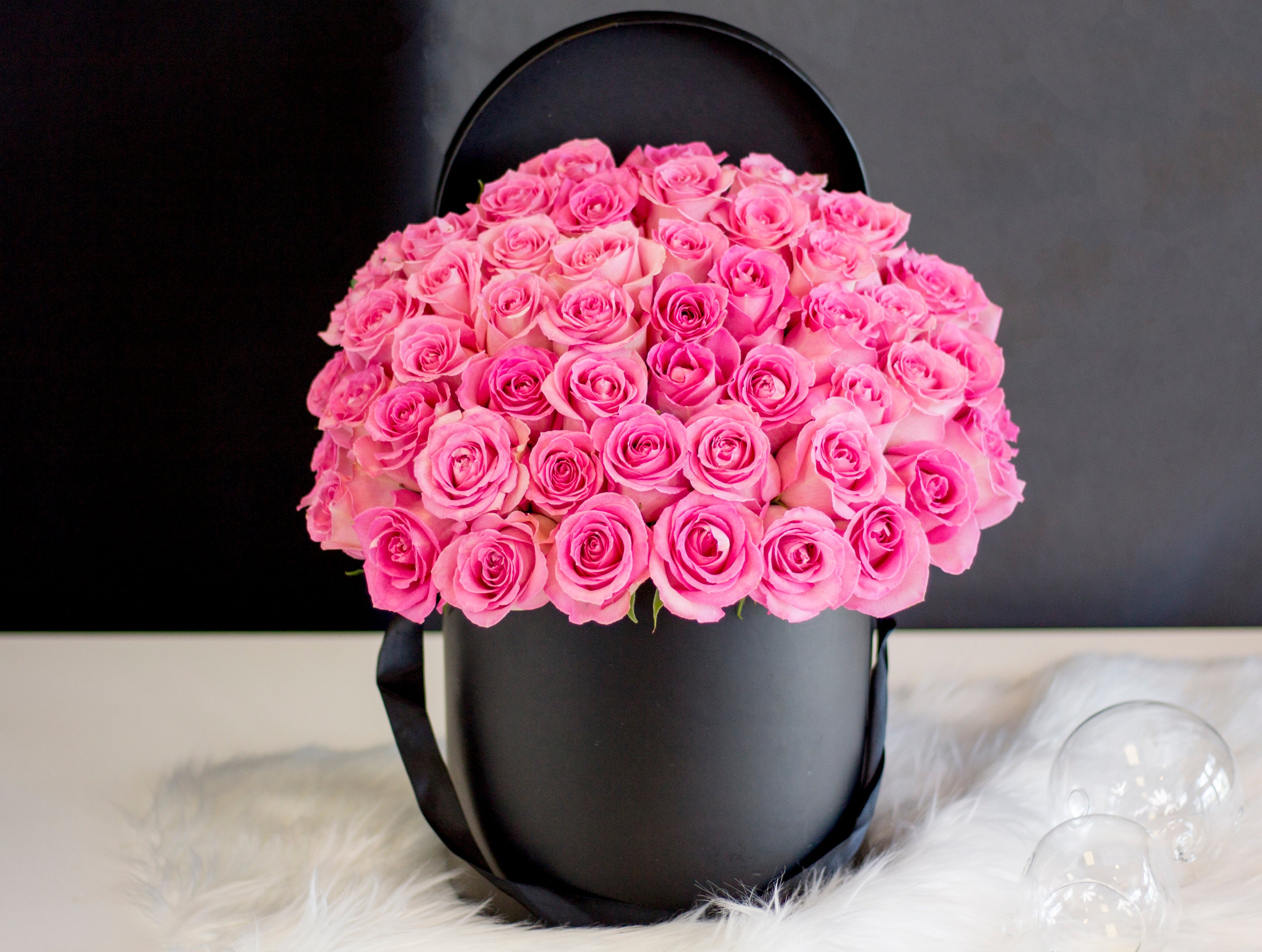 Luxury pink rose arrangement Miami Beach
