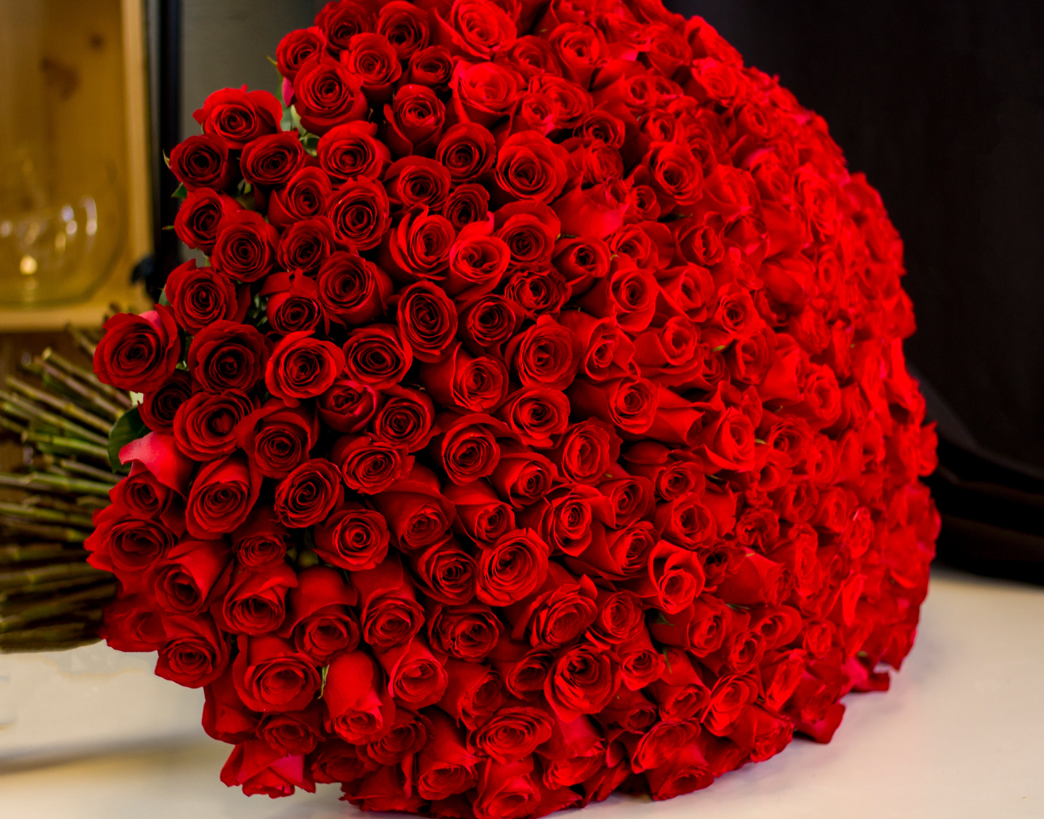 Luxury red rose bouquet for proposal in Miami