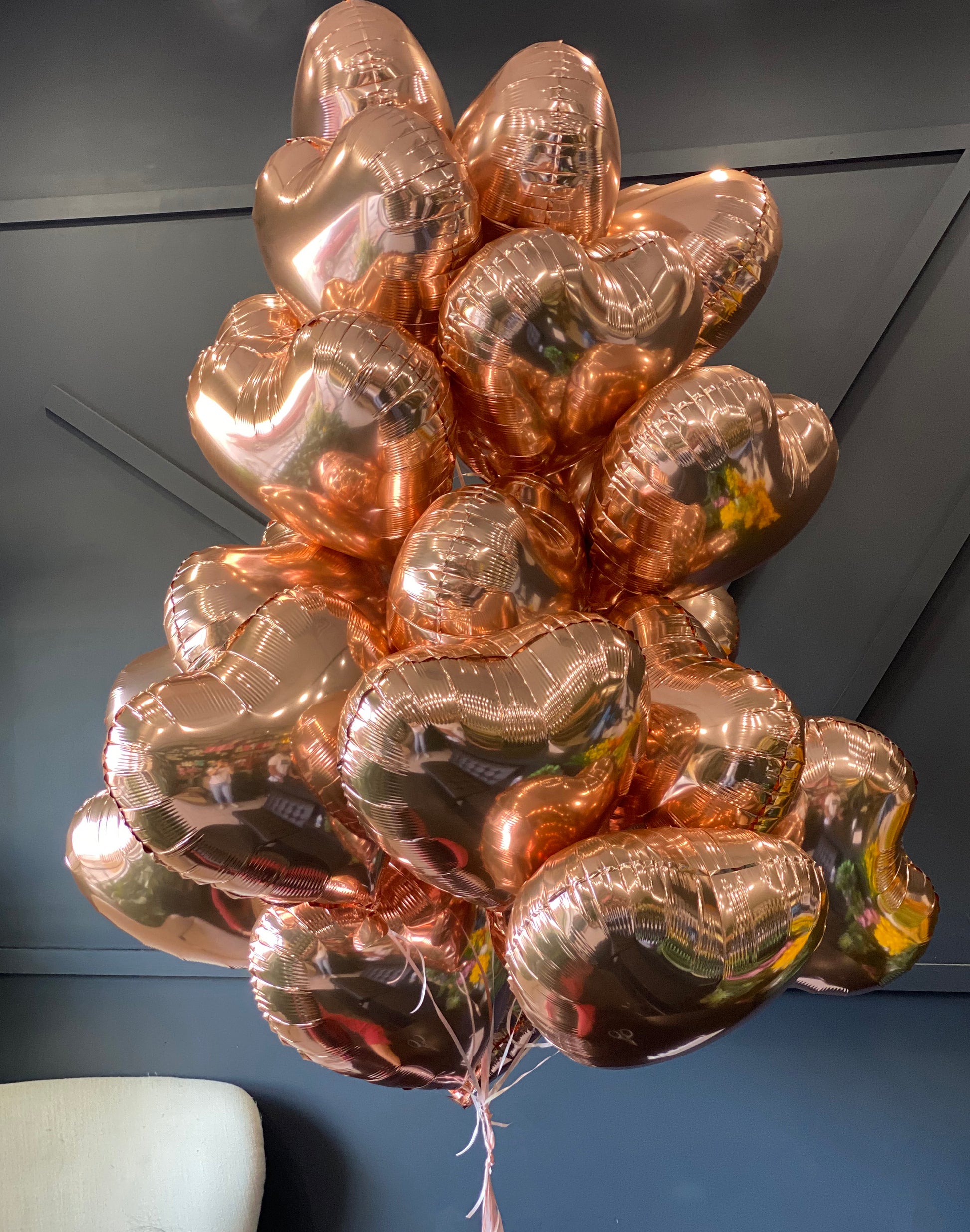 Luxury rose gold balloon bouquet for romantic celebrations