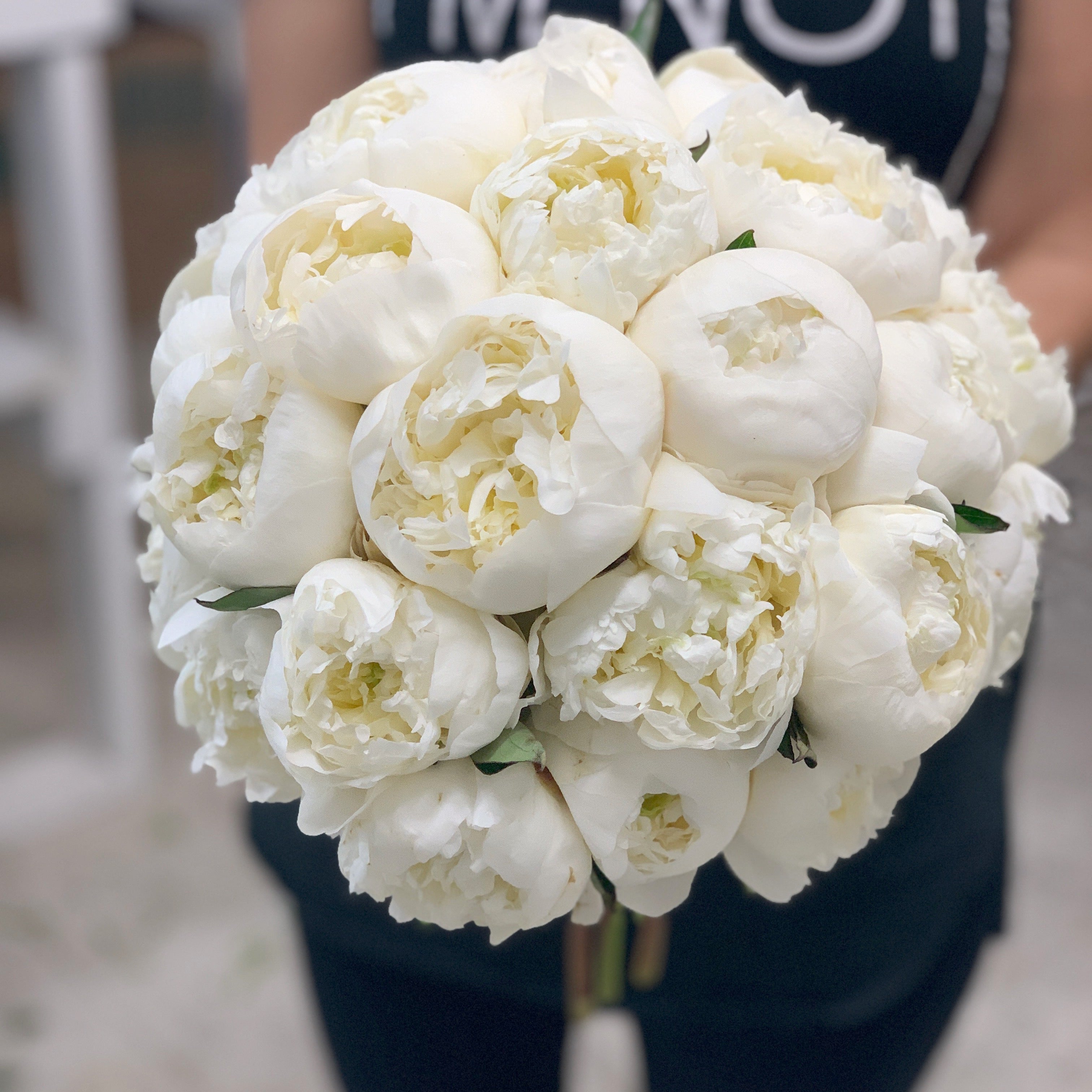 Luxury white peony wedding bouquet