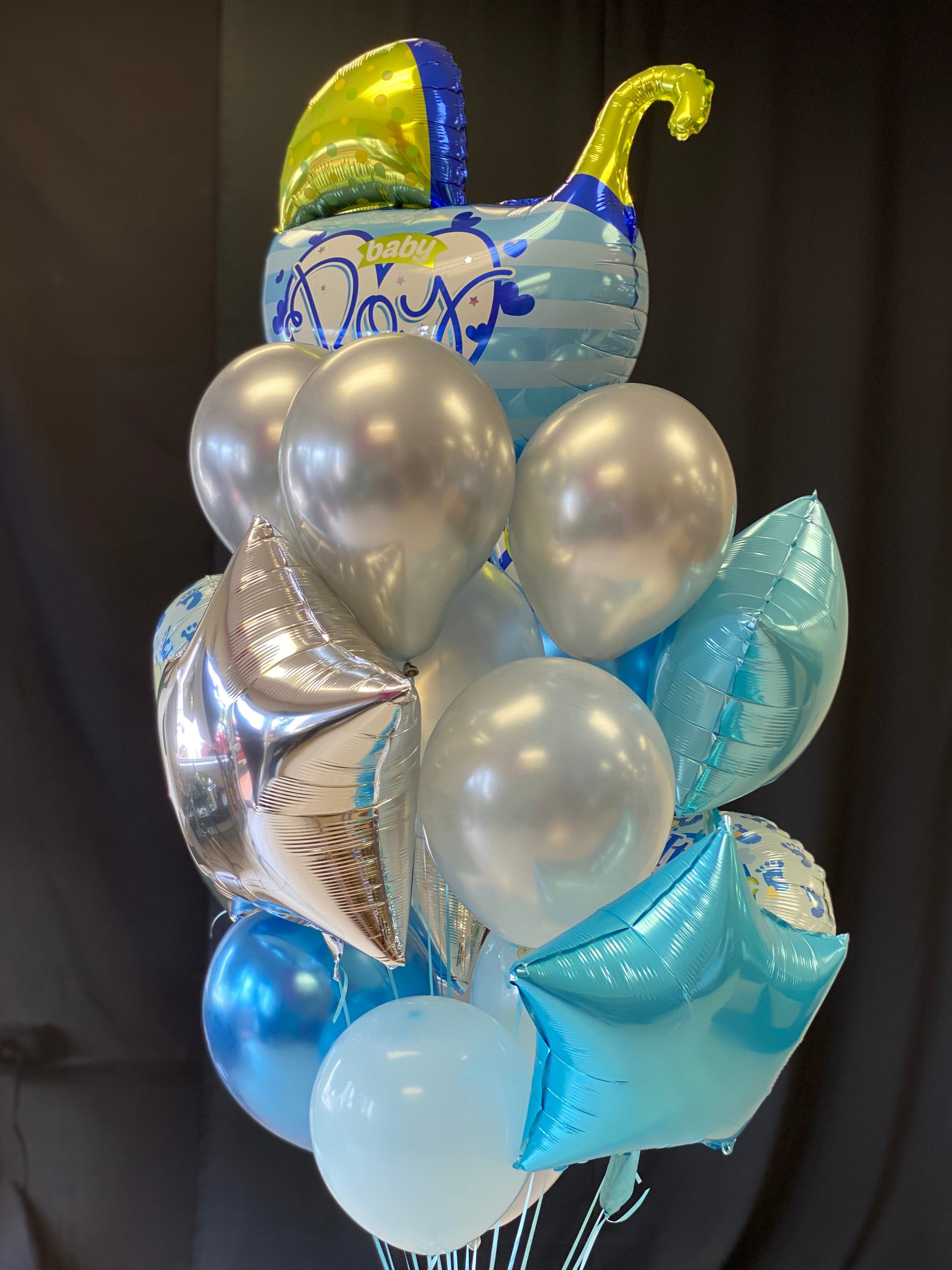 New Baby Balloon Bouquet with Stroller | Baby Boy Balloons Miami