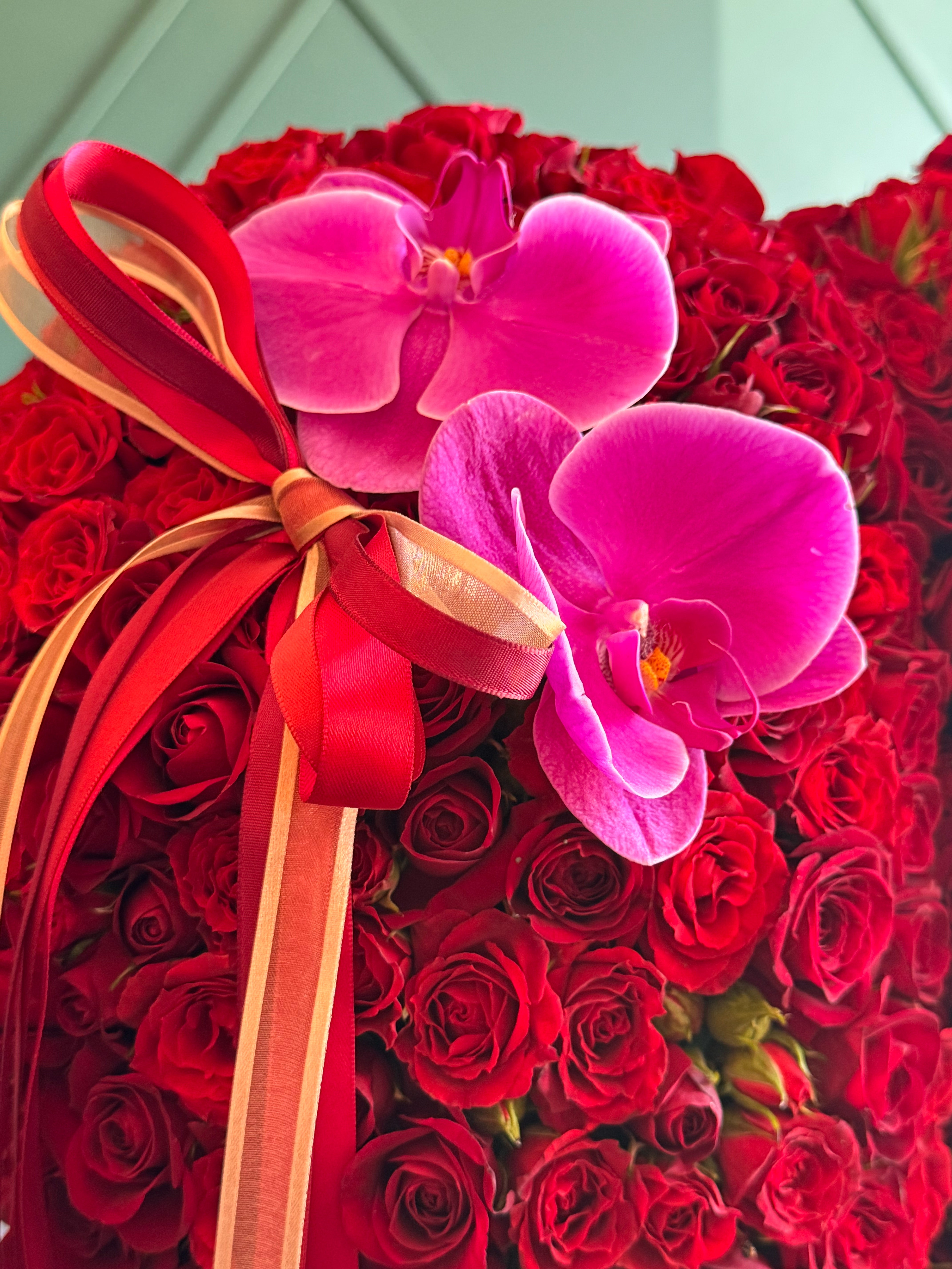 Oversized luxury rose heart handcrafted in Miami Beach