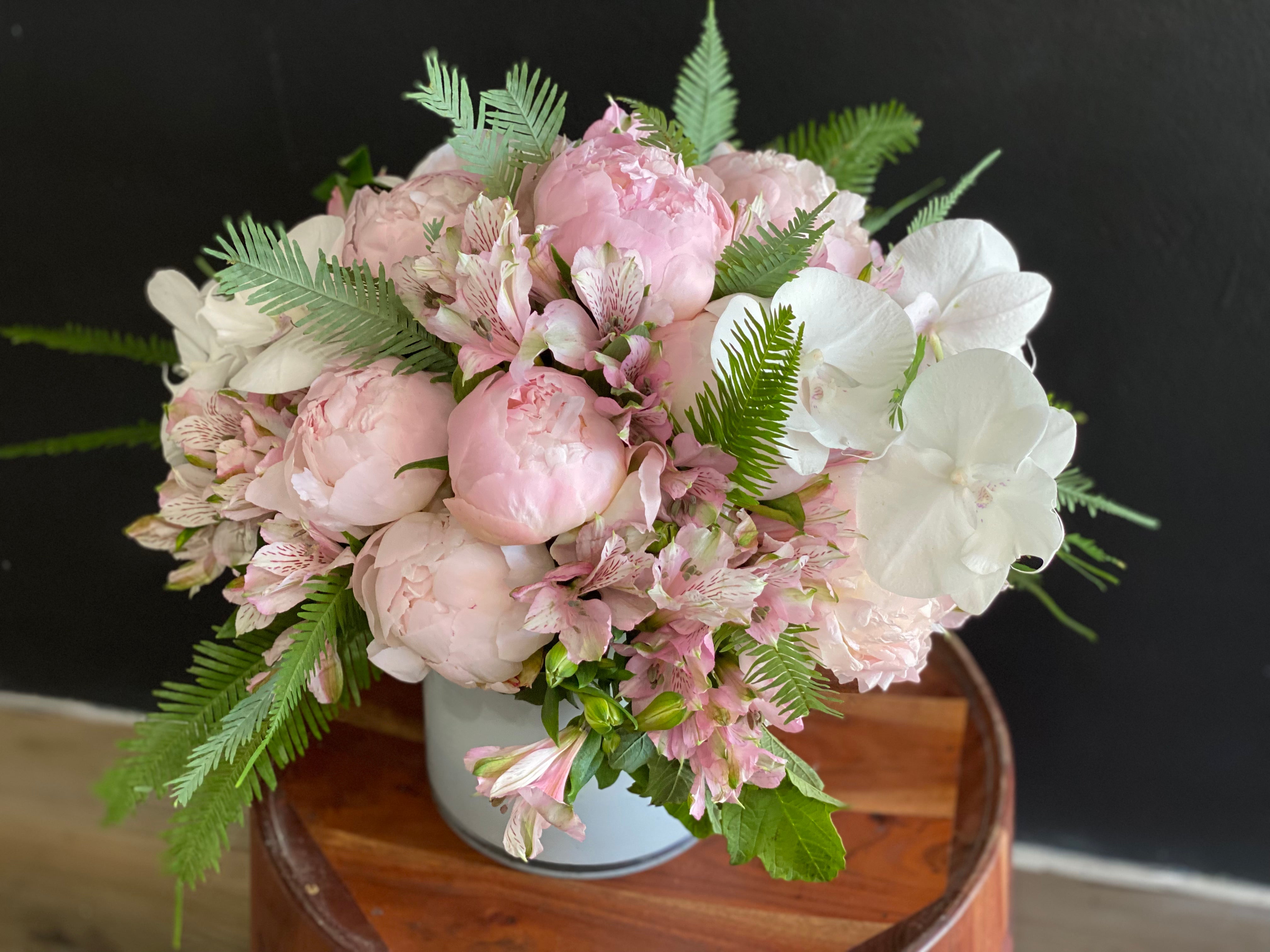 Peonies Beauty luxury pink flower arrangement Miami