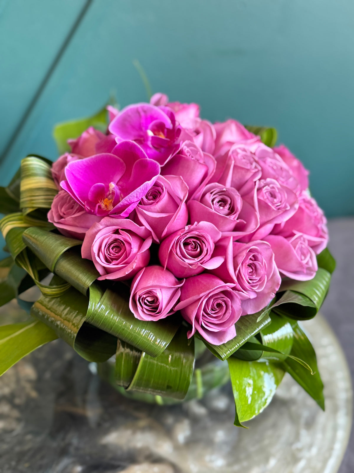 Premium purple rose arrangement for delivery in Miami Beach