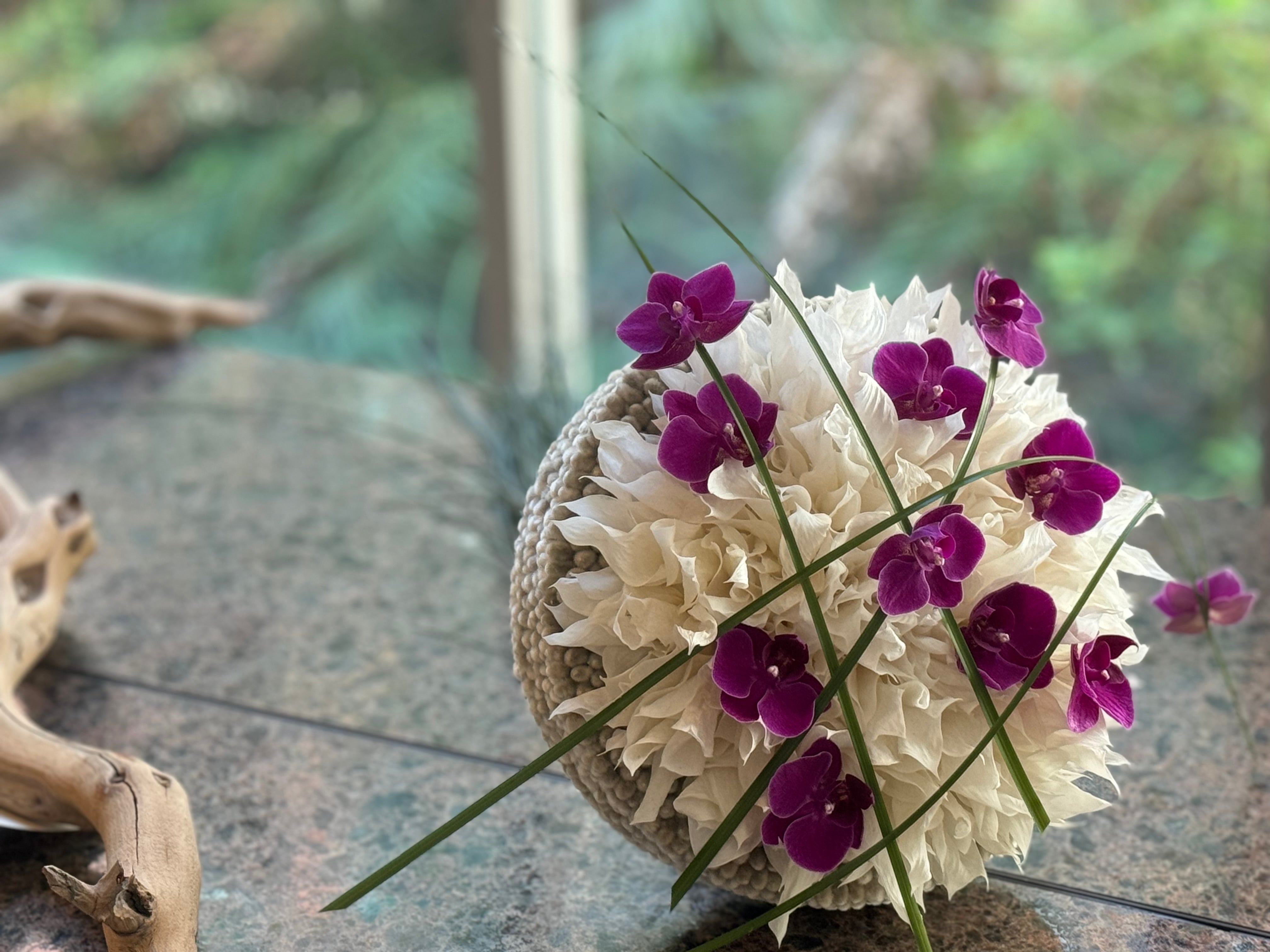 Purple and ivory luxury bridal bouquet Miami