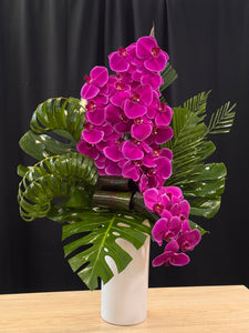 Purple orchid floral design handcrafted by Luxury Flowers Miami