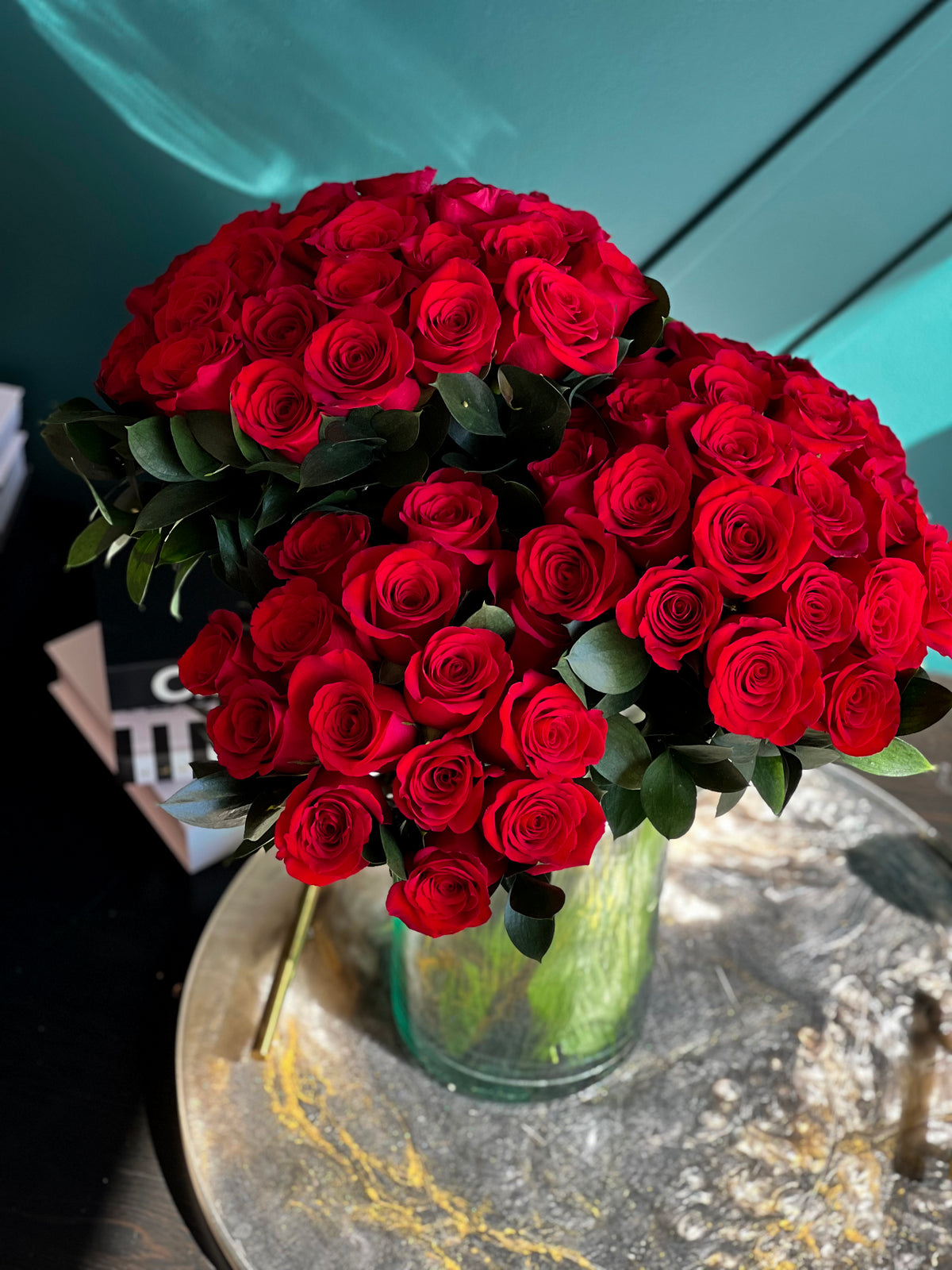 Red Passion arrangement with six dozen red roses