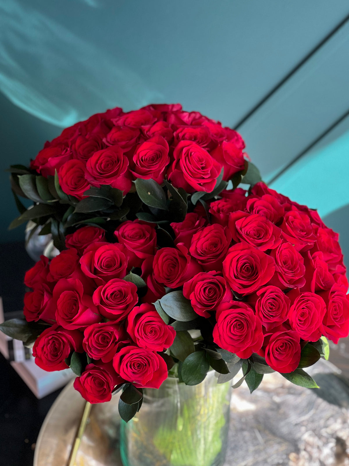 Romantic 72 red roses flower arrangement Miami