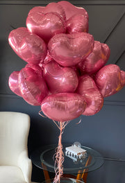 Romantic pink heart balloons for Miami gift delivery