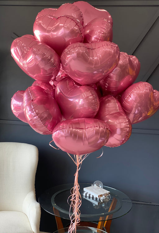 Romantic pink heart balloons for Miami gift delivery