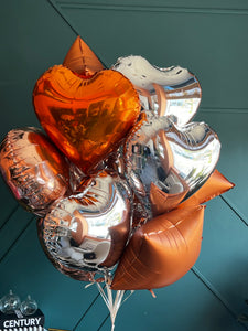 Rose gold silver and gold balloon arrangement for Miami gift delivery