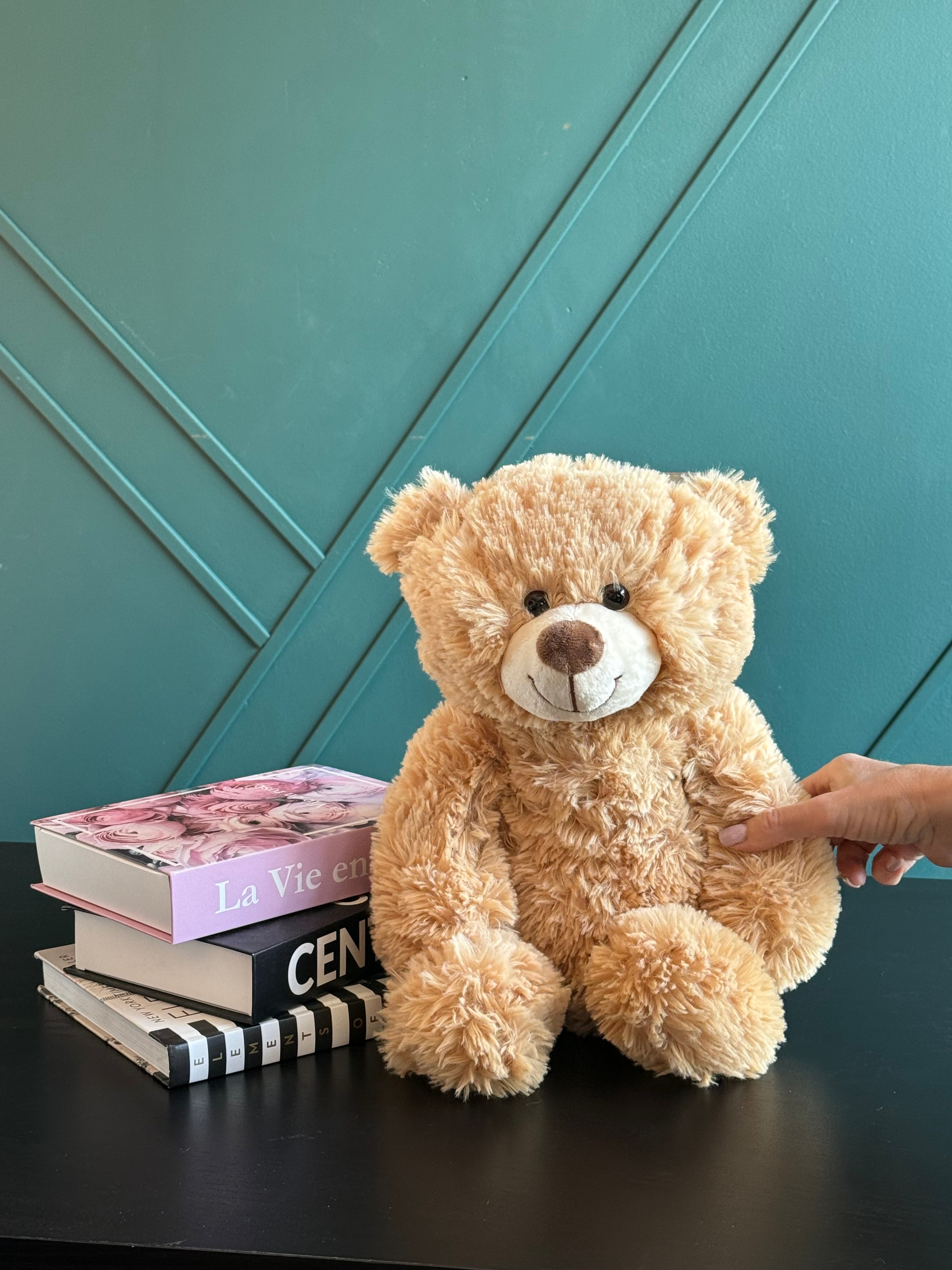 Soft plush teddy bear for flower delivery in Miami