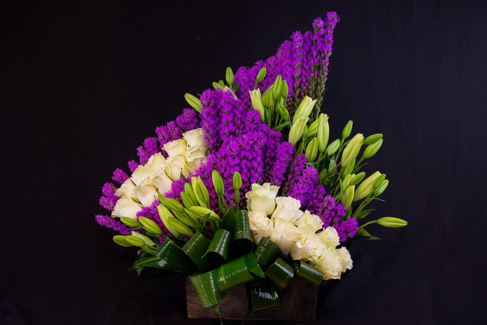 contemporary purple liatris floral design Miami Beach