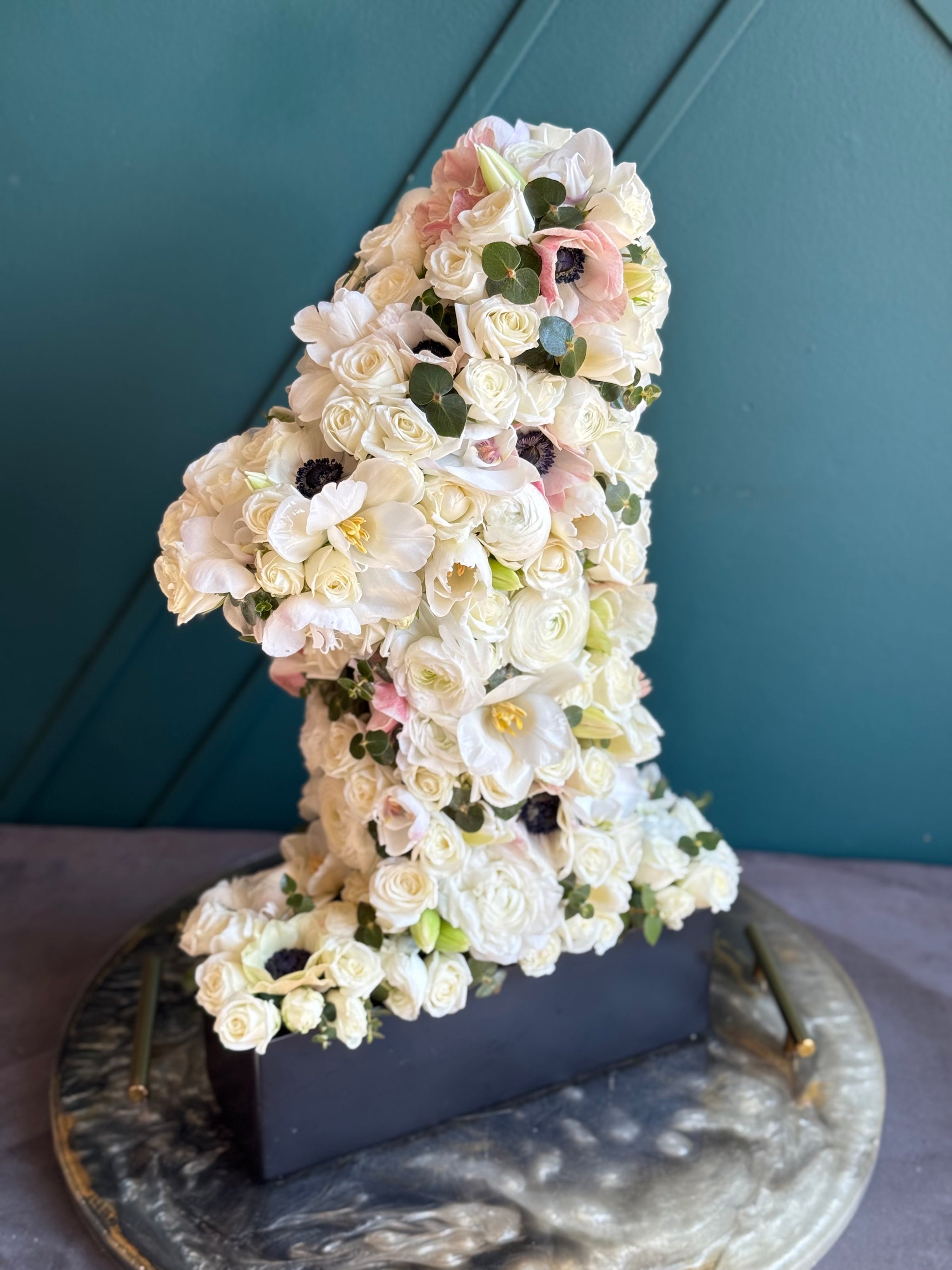 flower number one sculpture luxury flowers Miami