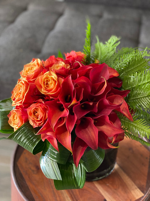 luxury orange flower arrangement miami