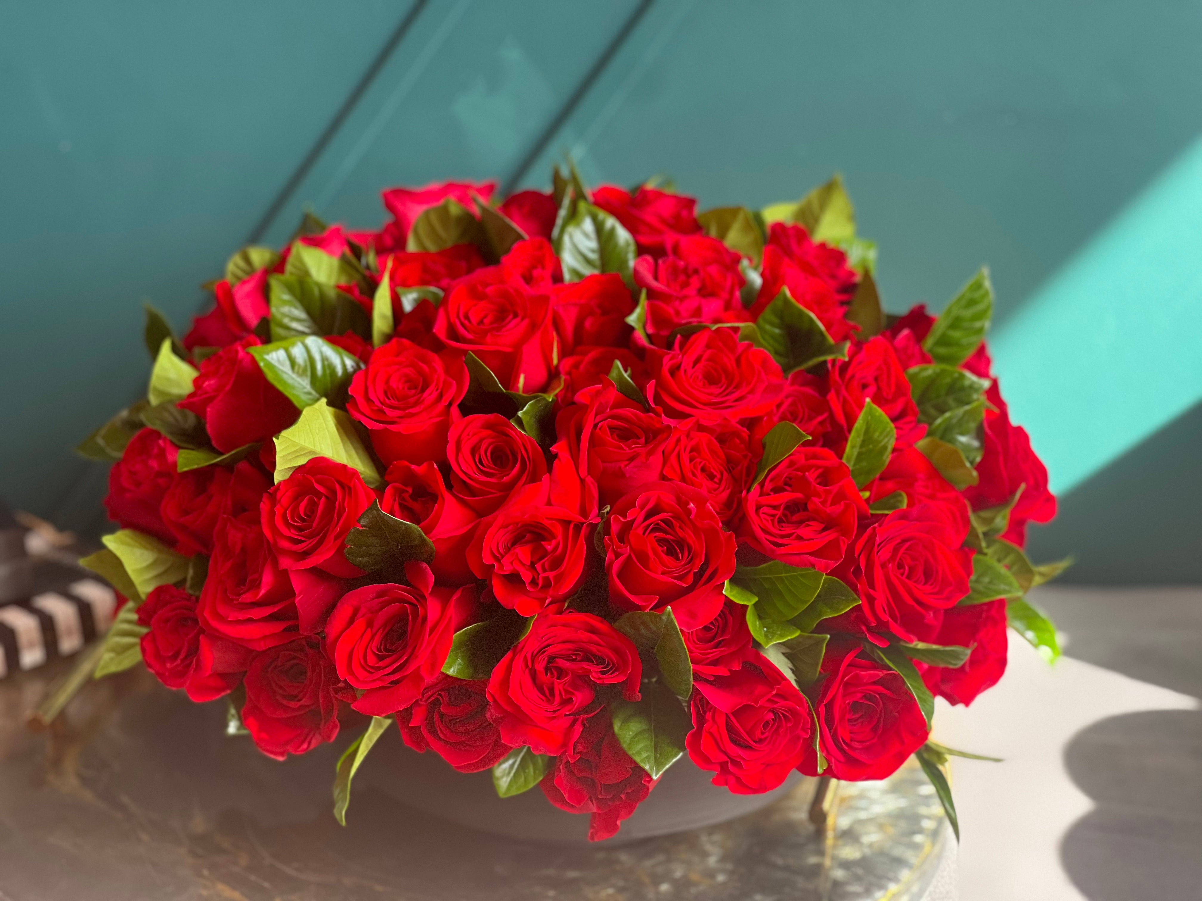 luxury red roses handcrafted in Miami Beach