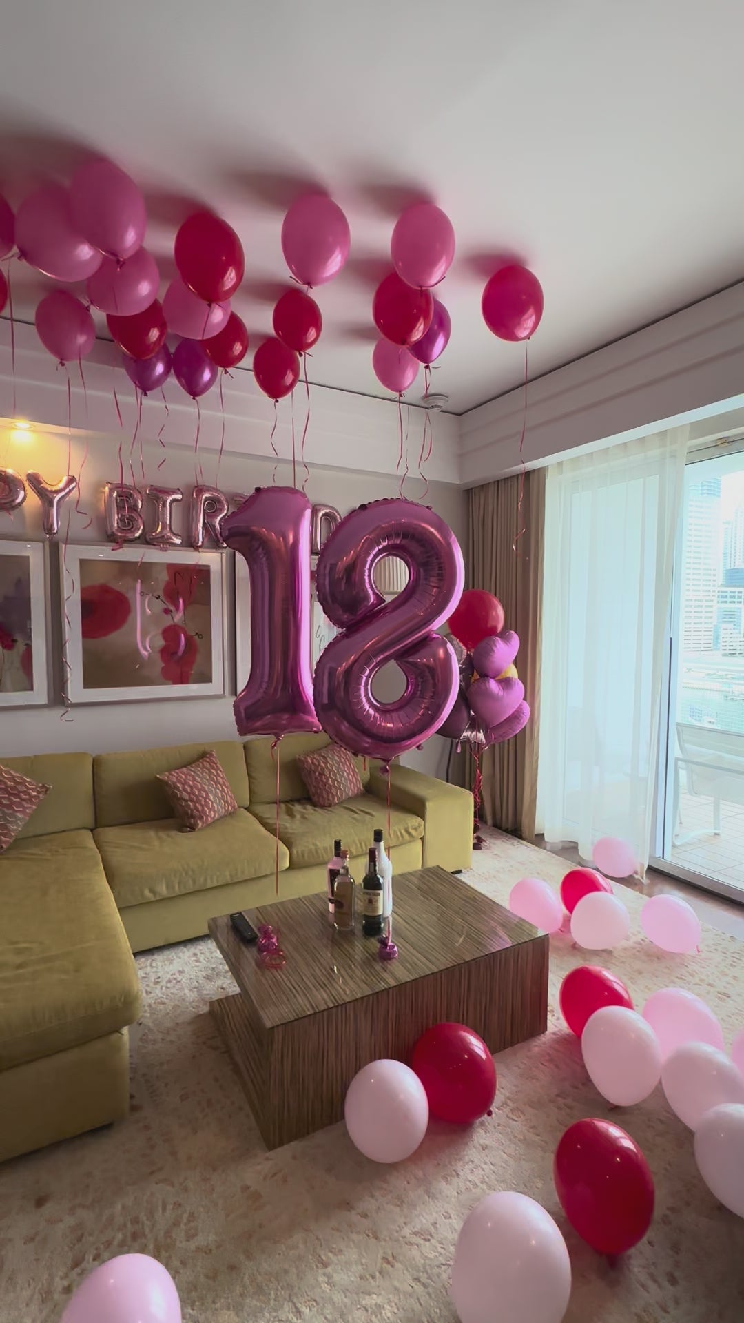 Load video: Luxury Birthday Balloon Room Setup